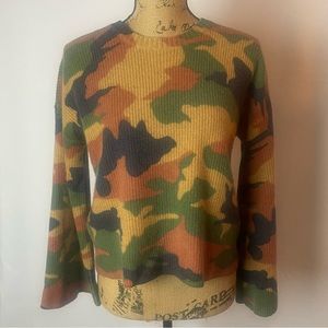 Madewell Cottontail Camo Wide Sleeve Sweater J9840